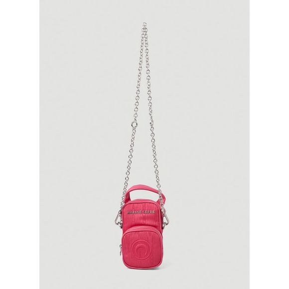 MARINE SERRE Handbags - MARINE SERRE Parpaing Moire Shoulder Bag in Pink